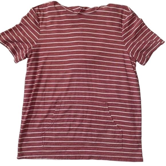 Men's Urban Pipeline Red and White Short Sleeve Hooded T-Shirt Size Large - Picture 1 of 7